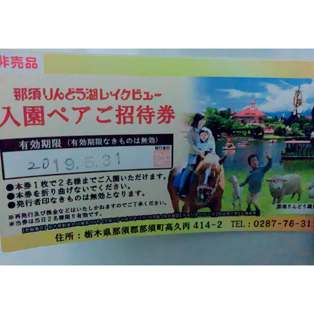 那須りんどう湖ペア入園招待券 チケットの施設利用券(遊園地/テーマパーク)の商品写真