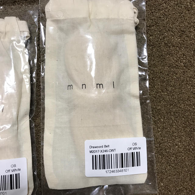mnml ドローコードベルト DRAWCORD BELT オフホワイト FOG メンズのファッション小物(ベルト)の商品写真