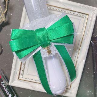 ペンラリボンB品♡グリーン×ホワイトB♡(アイドルグッズ)