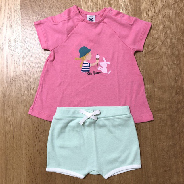 PETIT BATEAU(プチバトー)のマリリン様 プチバトー 36m 18mセットアップ キッズ/ベビー/マタニティのベビー服(~85cm)(パジャマ)の商品写真