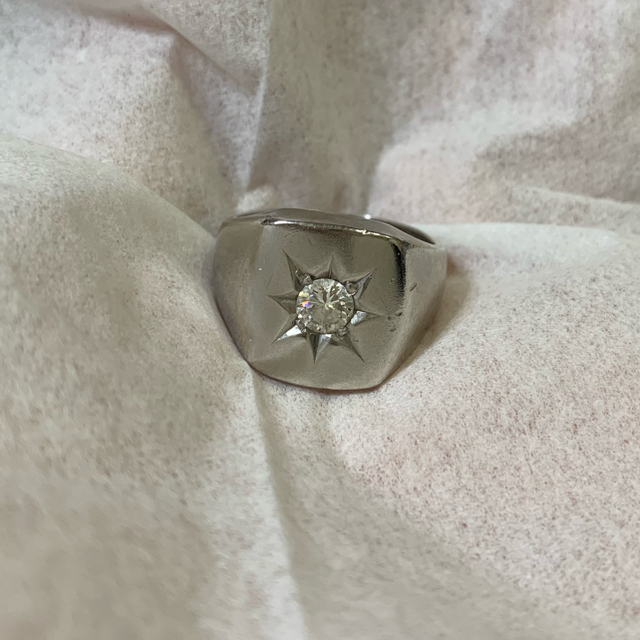 PT900 0.38ct プラチナダイヤモンド印台リング の通販 by karekimu's ...