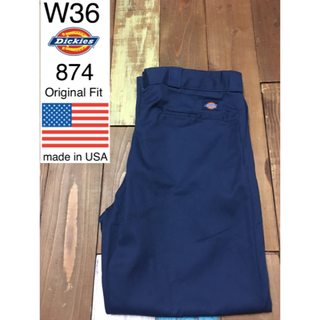 ディッキーズ(Dickies)の３８２３９　アメリカ輸入　USA製 ディッキーズ 874 ネイビー　W３６(ワークパンツ/カーゴパンツ)