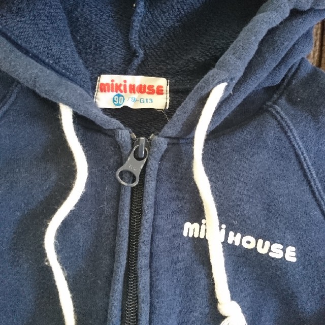 mikihouse(ミキハウス)の今月(今月末)まで処分ミキハウス ネイビーパーカー size90 キッズ/ベビー/マタニティのキッズ服男の子用(90cm~)(ジャケット/上着)の商品写真