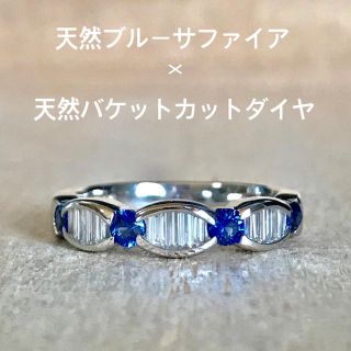 『虹の架け橋様専用です』天然サファイア バケットカット 『ヴィンテージ♡』(リング(指輪))