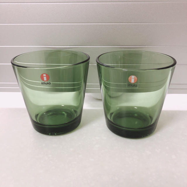 iittala(イッタラ)のused品  イッタラ  カルティオ タンブラー 4個セット フォレストグリーン インテリア/住まい/日用品のキッチン/食器(グラス/カップ)の商品写真