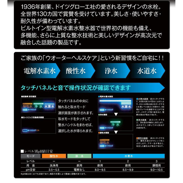 グラシア 日本トリム製 水素水 整水器 新品 インテリア/住まい/日用品のキッチン/食器(その他)の商品写真