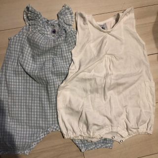 プチバトー(PETIT BATEAU)の追記ありシミ値下げ※プチバトー 6m セット ベビー女の子 (ロンパース)