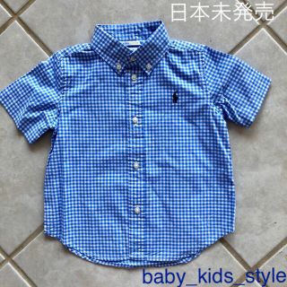 ラルフローレン(Ralph Lauren)の日本未発売 ギンガムチェック シャツ 水色(ブラウス)