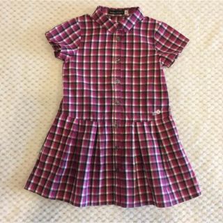 ベベ(BeBe)のBeBe シャツワンピース チェック 110cm(ワンピース)