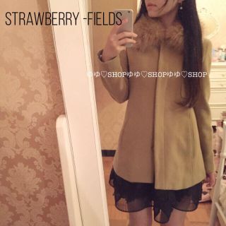 ストロベリーフィールズ(STRAWBERRY-FIELDS)のフォックスファーシンプルコート(ロングコート)