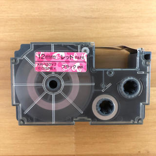 カシオ(CASIO)のカシオ ネームランド 12mm レッド(ピンク) ミッキー柄(オフィス用品一般)