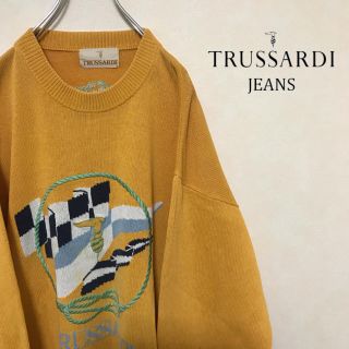 トラサルディ(Trussardi)のTRUSSARUDI トラサルディ ニット セーター ビッグロゴ マスタード(ニット/セーター)