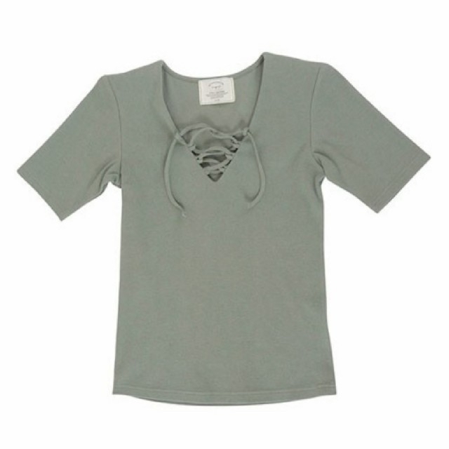 Ungrid(アングリッド)のUngrid　テレコレースアップtee レディースのトップス(Tシャツ(半袖/袖なし))の商品写真