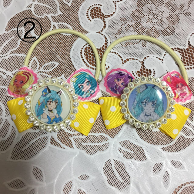 ☆プリキュア☆ヘアゴムセット♡ ハンドメイドのアクセサリー(ヘアアクセサリー)の商品写真