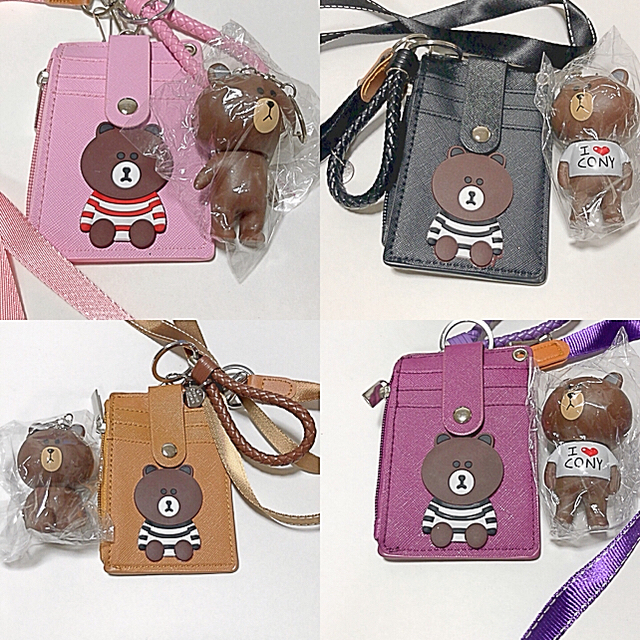 新品★linefriends★ブラウン君★IDカードケース★送料込 全7色 レディースのファッション小物(名刺入れ/定期入れ)の商品写真