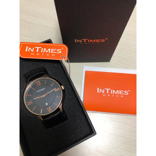 タイメックス(TIMEX)のINTIMES メンズ腕時計 ブラック×ゴールド(腕時計(アナログ))