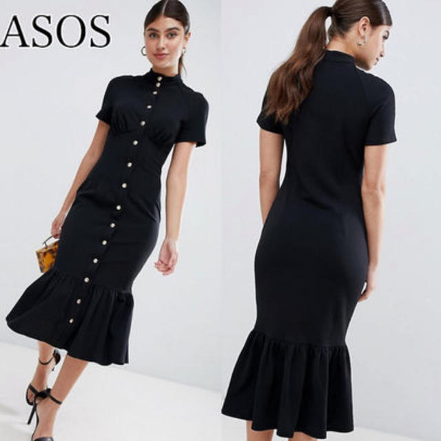 ASOS コルセット ペプラム ワンピース