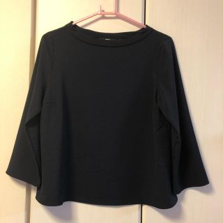 ユニクロ(UNIQLO)のユニクロ   ドレープTブラウス  M  ネイビー(シャツ/ブラウス(長袖/七分))