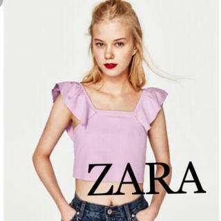 ザラ(ZARA)のZARA 肩フリルオフショルトップス(Tシャツ(半袖/袖なし))