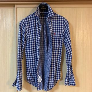 ポロラルフローレン(POLO RALPH LAUREN)のポロ ラルフローレン ギンガムチェック 青 メンズ  US XSサイズ (シャツ)