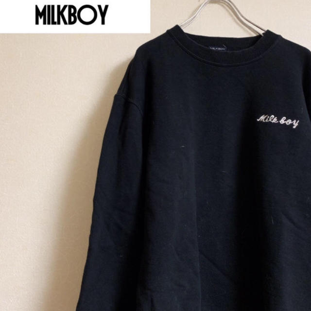 MILKBOY(ミルクボーイ)の【希少】90S MILKBOY スウェット トレーナー ブラック メンズのトップス(スウェット)の商品写真