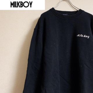 ミルクボーイ(MILKBOY)の【希少】90S MILKBOY スウェット トレーナー ブラック(スウェット)