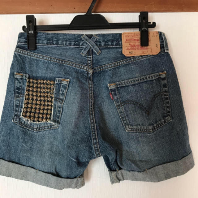 ZACVARGAS/ Levi'sリメイクスタッズデニムショートパンツ/