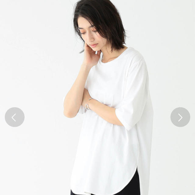 Demi-Luxe BEAMS(デミルクスビームス)の新品 ATON / スビン ラウンドヘム Tシャツ レディースのトップス(Tシャツ(半袖/袖なし))の商品写真