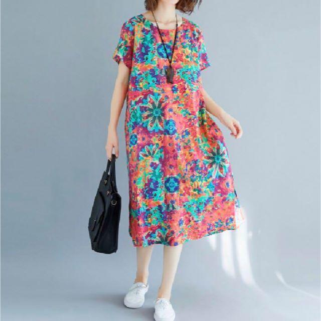 ZARA - 18【春の新作】花柄 ロング ワンピース ボタニカル ビッグシルエットの通販 by ラクマ   ショップ｜ザラならラクマ