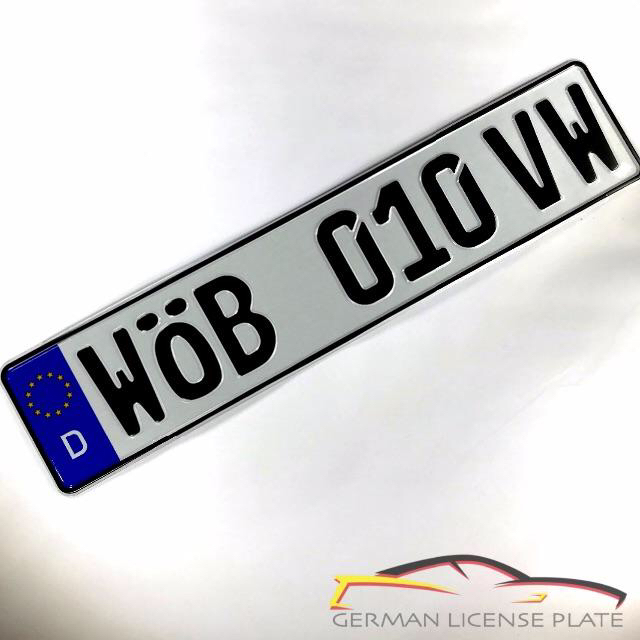 Volkswagen(フォルクスワーゲン)の★新品★ 「WOB 010 VW」 1枚セット 本物ドイツユーロナンバープレート 自動車/バイクの自動車(車外アクセサリ)の商品写真