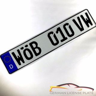 フォルクスワーゲン(Volkswagen)の★新品★ 「WOB 010 VW」 1枚セット 本物ドイツユーロナンバープレート(車外アクセサリ)