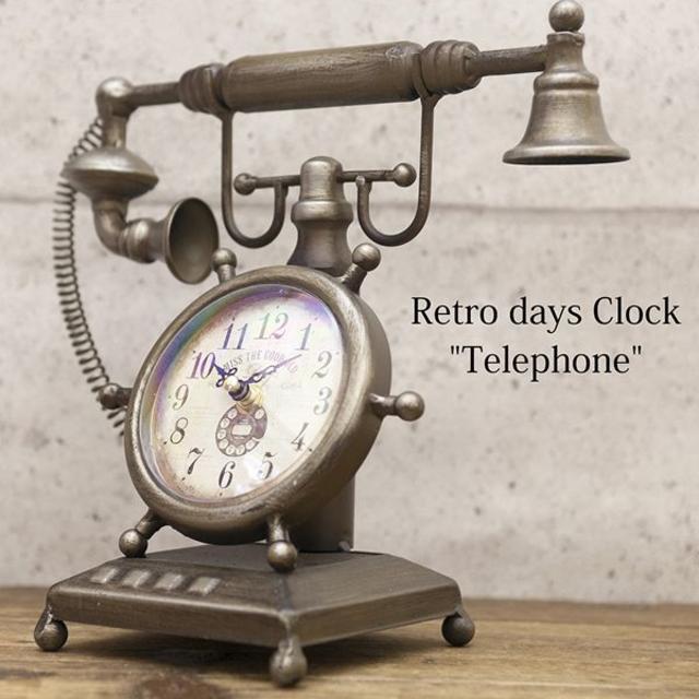 アメリカン レトロ クロック 古電話 置き時計 アンティーククロック | フリマアプリ ラクマ