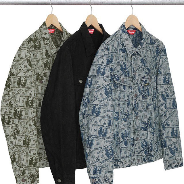 supreme 100 Dollar Bill Trucker Jacket