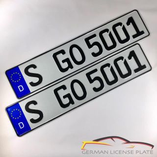 ポルシェ(Porsche)の★新品★ 「S GO 5001」 2枚セット 本物ドイツユーロナンバープレート(車外アクセサリ)