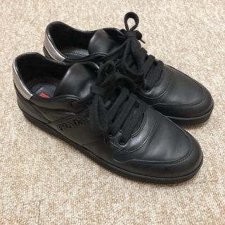 PRADA - PRADA レザースニーカー ブラックの通販 by 💓期間限定SALE中