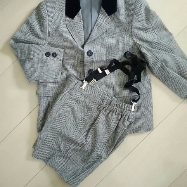 familiar(ファミリア)のキッズ スーツ グレンチェック 100 新品 キッズ/ベビー/マタニティのキッズ服男の子用(90cm~)(ドレス/フォーマル)の商品写真