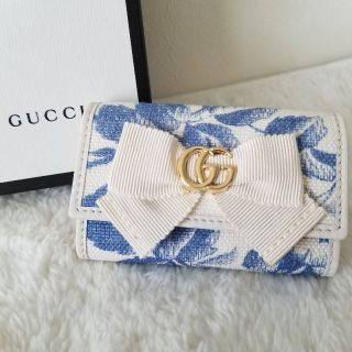 グッチ(Gucci)のぱんつ様専用★正規品★未使用★GUCCI★キーケース★花柄★リボン(キーケース)