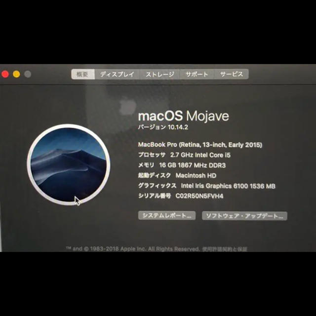 Mac book pro 2015 専用