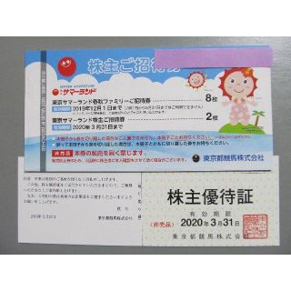 匿名配送【最新】東京都競馬 株主優待券 1冊 東京サマーランド(遊園地/テーマパーク)