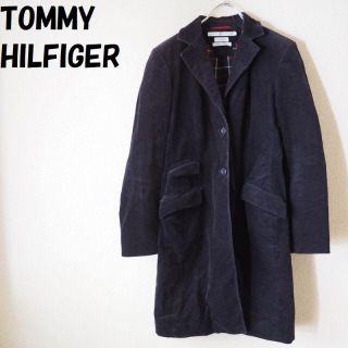 トミーヒルフィガー(TOMMY HILFIGER)の【人気】トミーヒルフィガー コーデュロイロングコート サイズ2 レディース(チェスターコート)