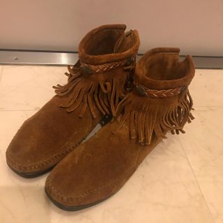 ミネトンカ(Minnetonka)の【MINNETONKA】アンクルフリンジショートブーツ●(ブーツ)