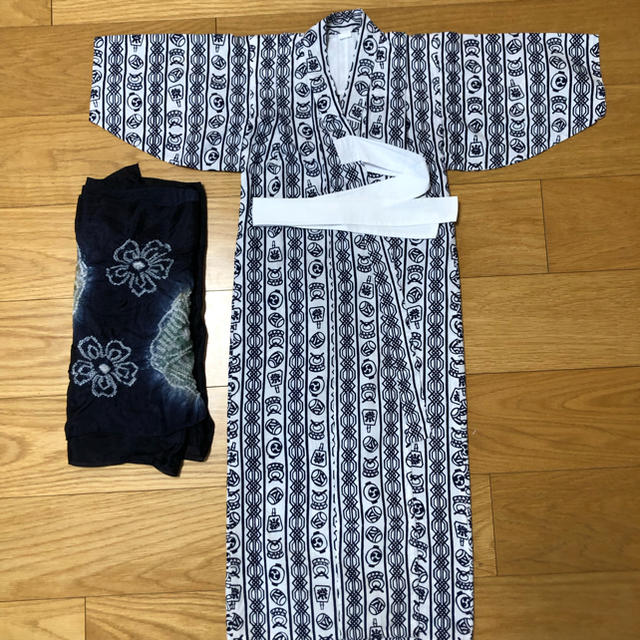 伊勢丹 男児浴衣帯付き3〜4歳用 キッズ/ベビー/マタニティのキッズ服男の子用(90cm~)(甚平/浴衣)の商品写真