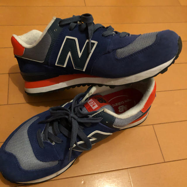 New Balance(ニューバランス)のニューバランス 574  ブルー&オレンジ 27.5cm メンズの靴/シューズ(スニーカー)の商品写真