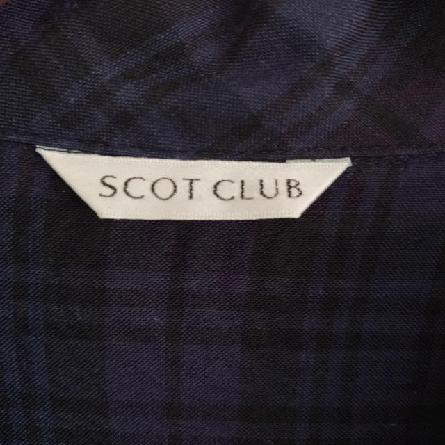 SCOT CLUB(スコットクラブ)の【ピピ★さまご専用】変形ロングチェックシャツ ネイビー スコットクラブ レディースのトップス(シャツ/ブラウス(長袖/七分))の商品写真