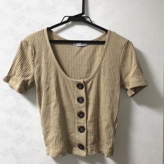 ザラ(ZARA)のクロップド丈 トップス(カットソー(半袖/袖なし))