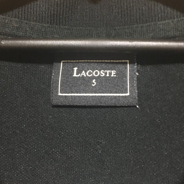 LACOSTE(ラコステ)のLACOSTE ☆ ポロシャツ ブラック サイズ5 メンズ ラコステホワイトワニ メンズのトップス(ポロシャツ)の商品写真