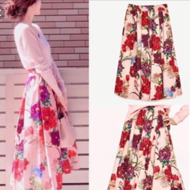 ZARA(ザラ)のザラ 花柄スカート ピンク 値下げしました レディースのスカート(ロングスカート)の商品写真
