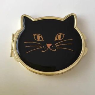 フランフラン(Francfranc)の☆お値下げセール☆新品☆Francfrancコンパクトミラーねこ顔ブラック(ミラー)