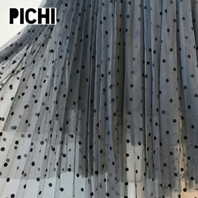 dholic(ディーホリック)のPICHI ドットチュールプリーツスカート レディースのスカート(ロングスカート)の商品写真