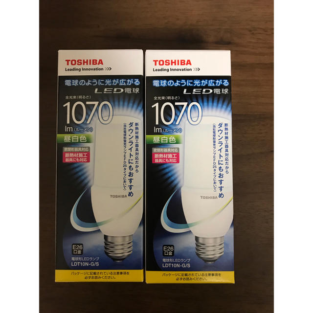 東芝(トウシバ)のTOSHIBA 東芝 ライテック LED電球 LDT10N-G/S 2本セット インテリア/住まい/日用品のライト/照明/LED(蛍光灯/電球)の商品写真